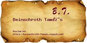 Beinschroth Tamás névjegykártya